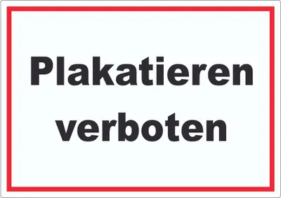 Produktbild von Plakatieren verboten Aufkleber A9 (37x52mm)