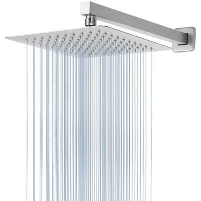 Produktbild von Regenduschkopf mit Verlängerungsarm, Edelstahl, Quadratisch, 25cm Duschkopf mit 40.5cm Duscharm