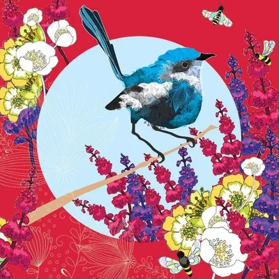 Produktbild von Handgefertigte Karte mit Swarovski-Kristall Motiv Vogel