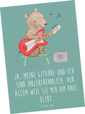 Produktbild von Mr. & Mrs. Panda Postkarte Gitarre Freund - Meeresbrise - Geschenk, Ansichtskarten, Lernen, Musik, Musiker, Liebe, Instrument, Ansichtskarte, Grußkarte, Akustik