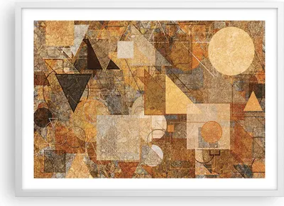 Produktbild von Gerahmtes Poster - Weißer Rahmen - Abstraktion Figuren Geometrisch - 70x50 cm - Wand Bild - Wanddeko - Wandbilder - Kunstposter - Wandposter - Bilderrahmen - Bilder - Kunstdruck - P2WAA70x50-4387