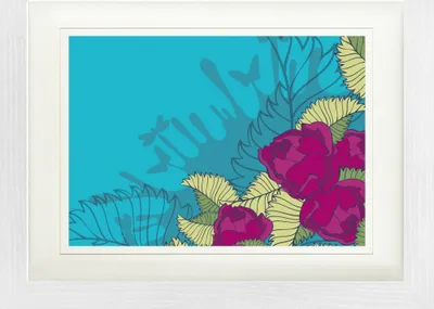 Obrázok produktu pre Kvetiny v rámčeku s elegantným paspartou | Nástenné umenie | V rámčeku - Ružové kvety (30 x 40 cm)