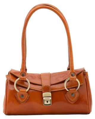 Productafbeelding van Dames Handtas Echt Leer met Klepslot Compacte Bauletto Green UNICA 27x15x9 cm 5559-Verde