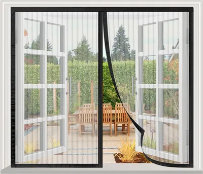 Zdjęcie produktu dla Moskitiera okienna 150 x 130 cm, czarna, siatka przeciw owadom magnetyczna
