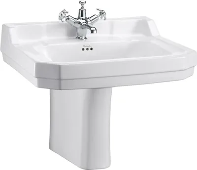 Produktbild von Casa Padrino Porzellan Waschbecken mit halben Sockel 61 x 51 x H. 56 cm