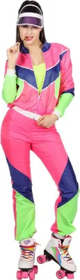 Produktbild von 80's Trainingspak Damen Rosa-Paars-Grün 56