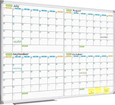 Productafbeelding van Famanu Magnetisch whiteboard kalender - 4 maanden planner - 121 x 96 cm