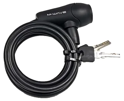 Produktbild von M-Wave 231010, Kabelschloss, Schwarz, Silikon, Schlüssel, 1500 mm, 8 mm