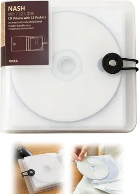 Produktbild von CD-Hüllen, CD-Etuis für 12 CDs, CD-Aufbewahrungsbox mit Schutzhüllen, transparente CD-Hüllen für Auto und Zuhause