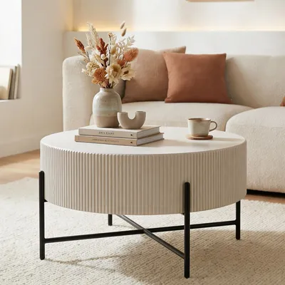 Produktbild von Couchtisch rund LOHA Ø 80 cm - Kaschmir/Beige