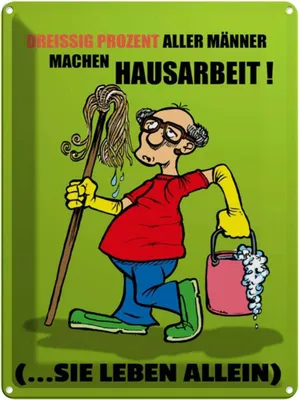 Produktbild von vianmo Blechschild 40x30 cm 30% aller Männer machen Hausarbeit Spruch Zitat