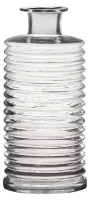 Produktbild von Hakbijl Glass Vase - transparent - gerippt - 14 x 31 cm