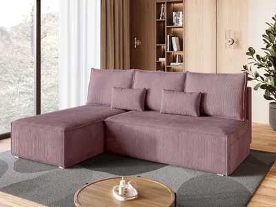 Produktbild von BroMARKT Ecksofa TOP SLIM Schlaffunktion Bettkasten L-Form 120x200 cm Rosa