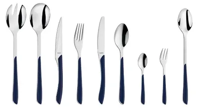 Produktbild von Besteckset Besteck Set - 44-teilig - Matt Edelstahl - Kunststoffgriffe - Für 6 Personen