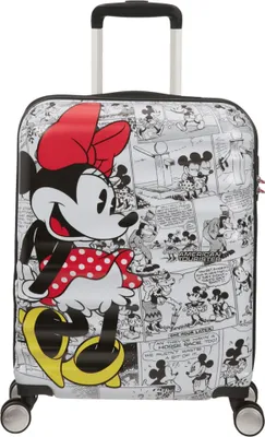 Produktbild von American Tourister Wavebreaker Handgepäck Koffer Disney Comics, Weiß, 55/20 cm, 36L, mit 4 leisen Spinner-Rollen, aus ABS Polycarbonat, 100% PVC-frei und kompatibel mit 36 Fluggesellschaften.