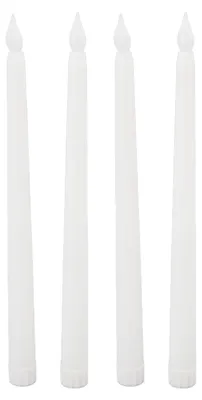 Produktbild von 4 Stück LED-Kerzen, rauchfrei, flammenlos, sicher, umweltfreundlich, warmes Licht, elektrische Stabkerze, weiß