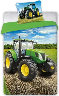 Produktbild von Baumwollbettwäsche 160x200+1p70x80 Grüner Traktor