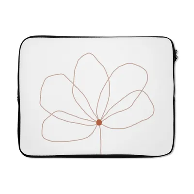 Produktbild von MuchoWow® Laptop Hülle 15 Zoll Blume - Strichzeichnung - Natur Laptoptasche - Laptoptasche - Sleeve - Rundum-Schutz
