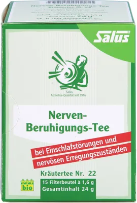 Produktbild von Salus Nerven-Beruhigungs-Tee Kräutertee Nr. 22  bei Einschlafstörungen und nervösen Erregungszuständen, 15 St. Filterbeutel