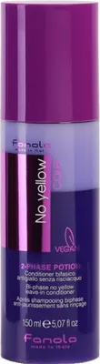 Produktbild von Fanola No Yellow Bi-Phase, Frauen, Nicht-professionelle Haarspülung, Blond, Blond, Anti-Frizz, Feuchtigkeitsspendend, 150 ml