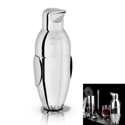 Produktbild von Pinguin Cocktail Shaker 500 ml, Edelstahl Cobbler Shaker mit Sieb, für Margaritas, Whiskey Sours & Cocktails