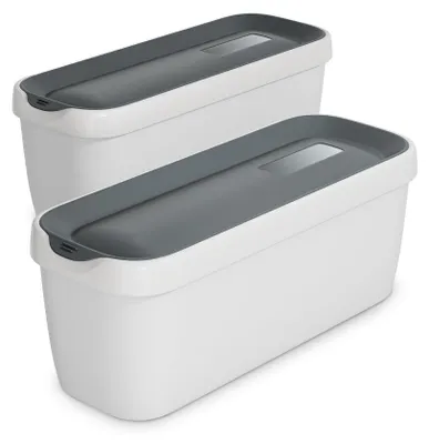 Productafbeelding van Set van 2 Plastic IJsemmers met Deksel, Vaatwasmachinebestendig