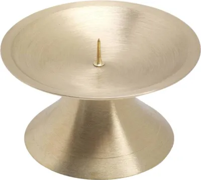 Produktbild von Scheibenleuchter Ø9cm Messing Gold Kerzenleuchter Matt Altarleuchter mit Dorn