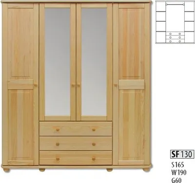 Image de Armoire Armoire 4 portes Bois Meubles Chambre à coucher Nouveau