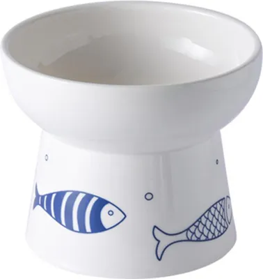 Obrázek produktu pro Keramická miska pro domácí zvířata, miska pro kočky, vysoká miska na krmivo pro kočky, miska na vodu, kreativní vzor