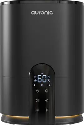 Produktbild von Auronic Luftbefeuchter - 4 Liter - 40m² - Geeignet für Wohnzimmer, Büro, Schlafzimmer, Babyzimmer und mehr - Mit Aromatherapie - BPA-frei - Schwarz