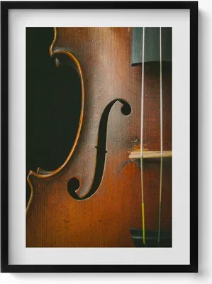 Produktbild von Geigeninstrument– Wandbild mit Rahmen – Gerahmtes Bild  – Wanddekoration – 50x70 cm –  Schwarz Rahmen