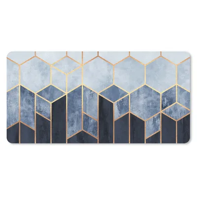 Produktbild von MuchoWow® Mauspad Mousepad Sechseck - Gold - Schablonen 60x30 cm - Mousepads - Maus Mat - Pad - Mausunterlage - Nachhaltig