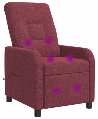 Immagine prodotto di Poltrona massaggiante relax, colore bordeaux, rivestita in tessuto