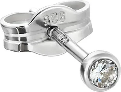 Produktbild von Single Ohrstecker Silber 925er 2,5mm Cubic Zirkonia Damen Herren Kinder 1938