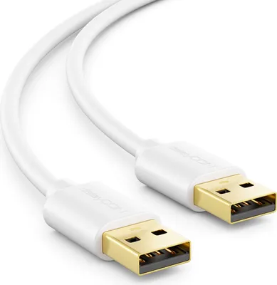 Produktbild von deleyCON 0,5m USB 2.0 A-Stecker auf A-Stecker Kabel - High Speed Datenkabel - Schnelle und Sichere Datenübertragung, Passgenaue Stabile USB-Kontakte, Abwärtskompatibel, Weiß