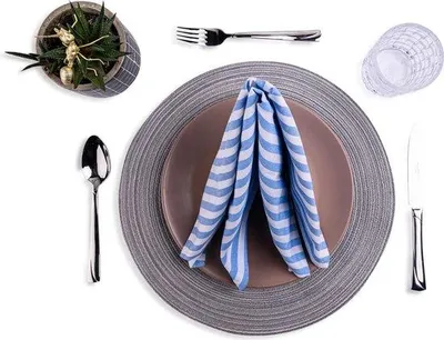 Image de Serviettes bleues douces 100 % coton, 45 x 45 cm
