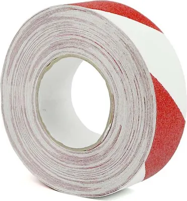 Produktbild von Anti - Rutsch - Warnband Weiß & Rot 75 mm x 18.3 m  x  - Weiß & Rot - Anti - Rutsch - Polyvinyl chloride (PVC) - 0,95 mm - In -  & Outdoor - Nutzung - 3401007500060AUA