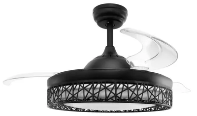 Image de Ventilateur de plafond avec lumière LED 76W Ø107cm 3 Pales rétractables 6 vitesses Télécommande Minuterie Eté/Hiver Jocca