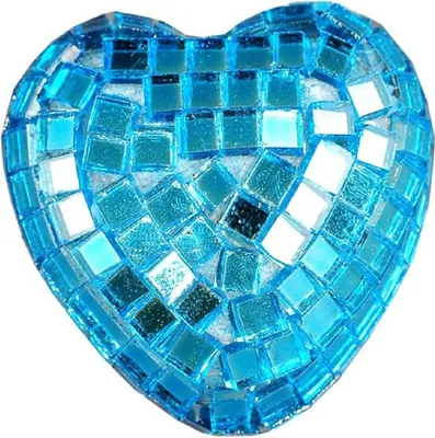 Produktbild von 10 Spiegel-Herzen 3cm, Dekoherz, Tischdeko, Partydeko. Hellblau