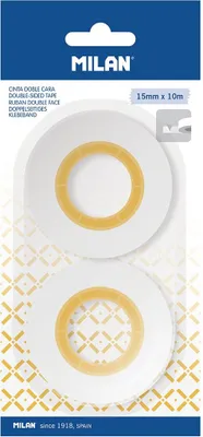 Produktbild von Milan Blisterpackung Mit 2 Doppelseitigen Klebebändern 15x10 M Durchsichtig Durchsichtig One Size