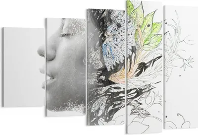Produktbild von Bild auf Leinwand - Leinwandbild - Frau Abstraktion - 150x100cm - Wand Bild - Wanddeko - Leinwanddruck - Bilder - Kunstdruck - Wanddekoration - Leinwand bilder - Wandkunst - EG150x100-3964