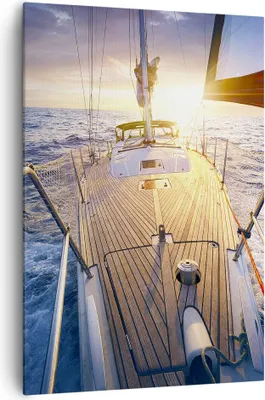 Produktbild von Bild auf Leinwand - Leinwandbild - Einteilig - Segelboot Meer - 70x100cm - Wand Bild - Wanddeko - Wandbilder - Leinwanddruck - Kunstdruck - Wanddekoration - Leinwand bilder - Wandbild - PA70x100-4076