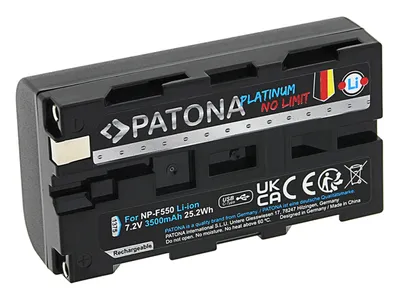 Image de Batterie Sony NP-F550/F330/F570 3500mAh Li-Ion Platinum Chargement USB-C