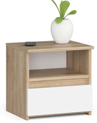 Image de Commode 1 tiroir Commode organisateur Commode avec tiroirs 40 cm de large 40 cm de haut | blanc sonoma Bois Highboard Sideboard Armoire étroite