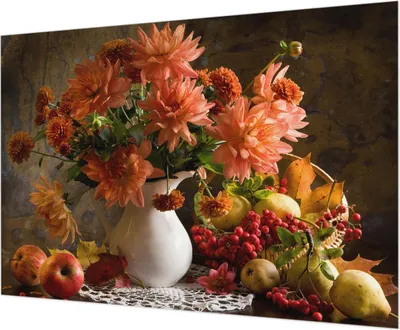 Produktbild von Wandtapete - Dekorative Tapete für Wohnzimmer - Tapetenfolie für Wanddekoration - 208x146 cm - Herbstkomposition