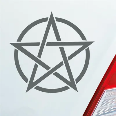 Produktbild von Auto Aufkleber Pentagram Druidenfuß Gothic Hexe Stern Satan 10x10 cm Grau Sticker Heckscheibenaufkleber