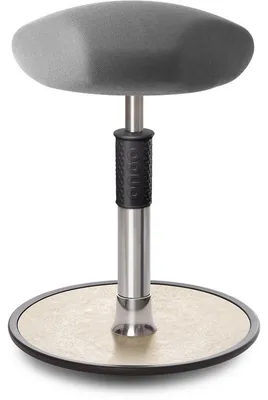 Produktbild von Sitz- Stehhocker Free Regular Triangel Gestrick Grau chrom /cremeweiß.