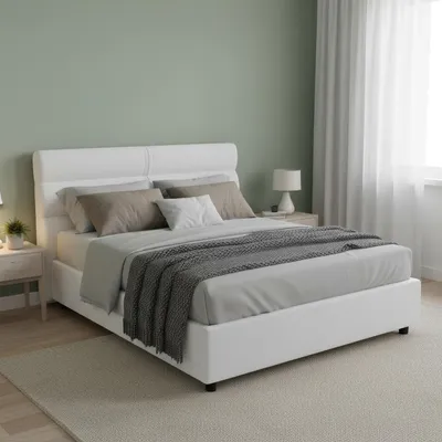 Produktbild von Brinzio - Bett 140x200, Weiß, mit Matratze Italy