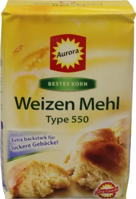 Produktbild von Aurora Weizenmehl Type 550 extra backstark mit dem Sonnenstern 1000g