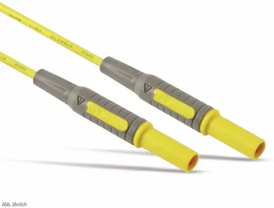 Zdjęcie produktu dla Przewód pomiarowy, 2x wtyk bezpieczeństwa, 4 mm, 18 AWG, żółty, 1,5 m